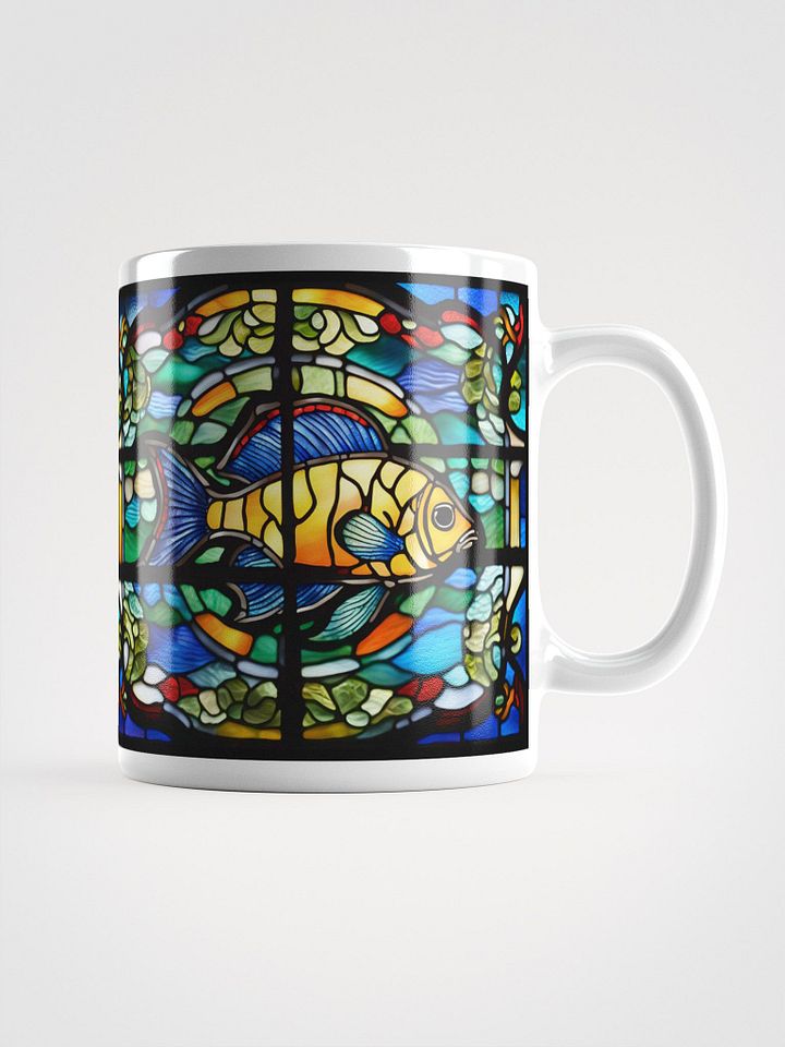#002 - Yellow Blue Parrot Fish Stained Glass Mug product image (2)