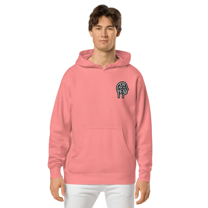In My Head (L.C. bubble design 2) embroidered pigment hoodie product image (2)
