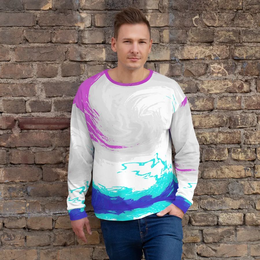 Abstract Vibrant Swirling Melting Forest Unisex Sweatshirt product image (5)