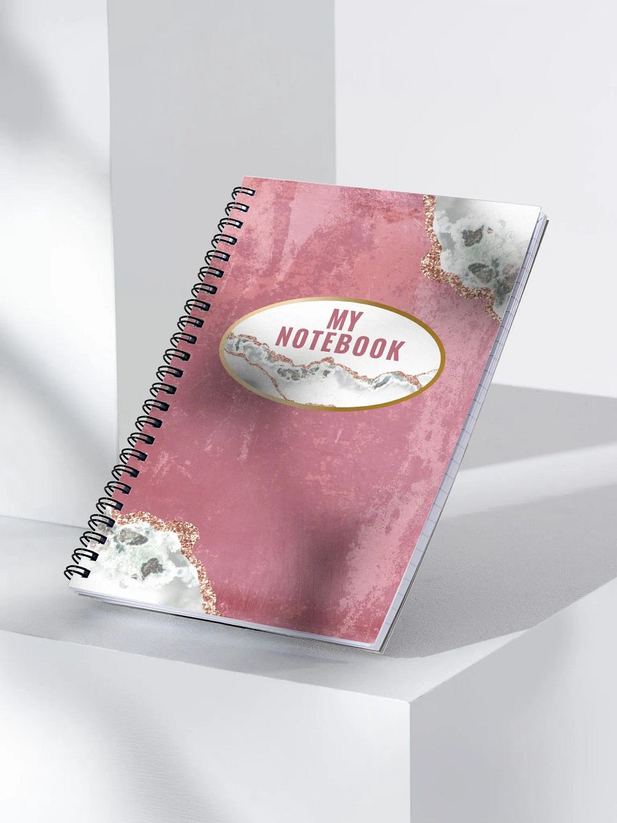 Elegant Pink Notebook with white and gold borders product image (5)