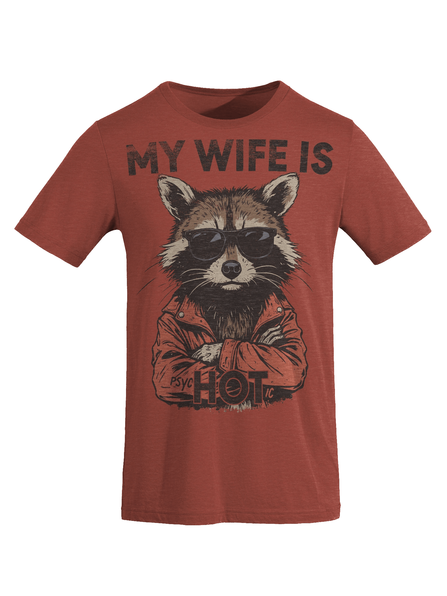 The "My Wife is Hot" Raccoon Triblend T-shirt product image (4)