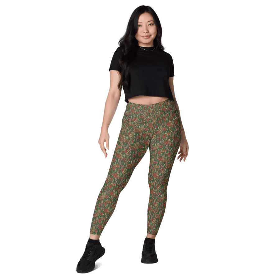 Brown All-Over Print Leggings with Pockets product image (7)