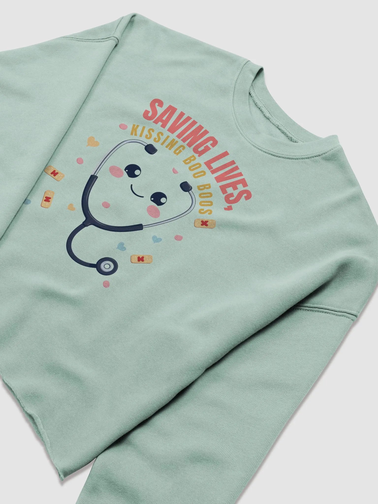 Smiling Stethoscope Crop Sweatshirt product image (17)