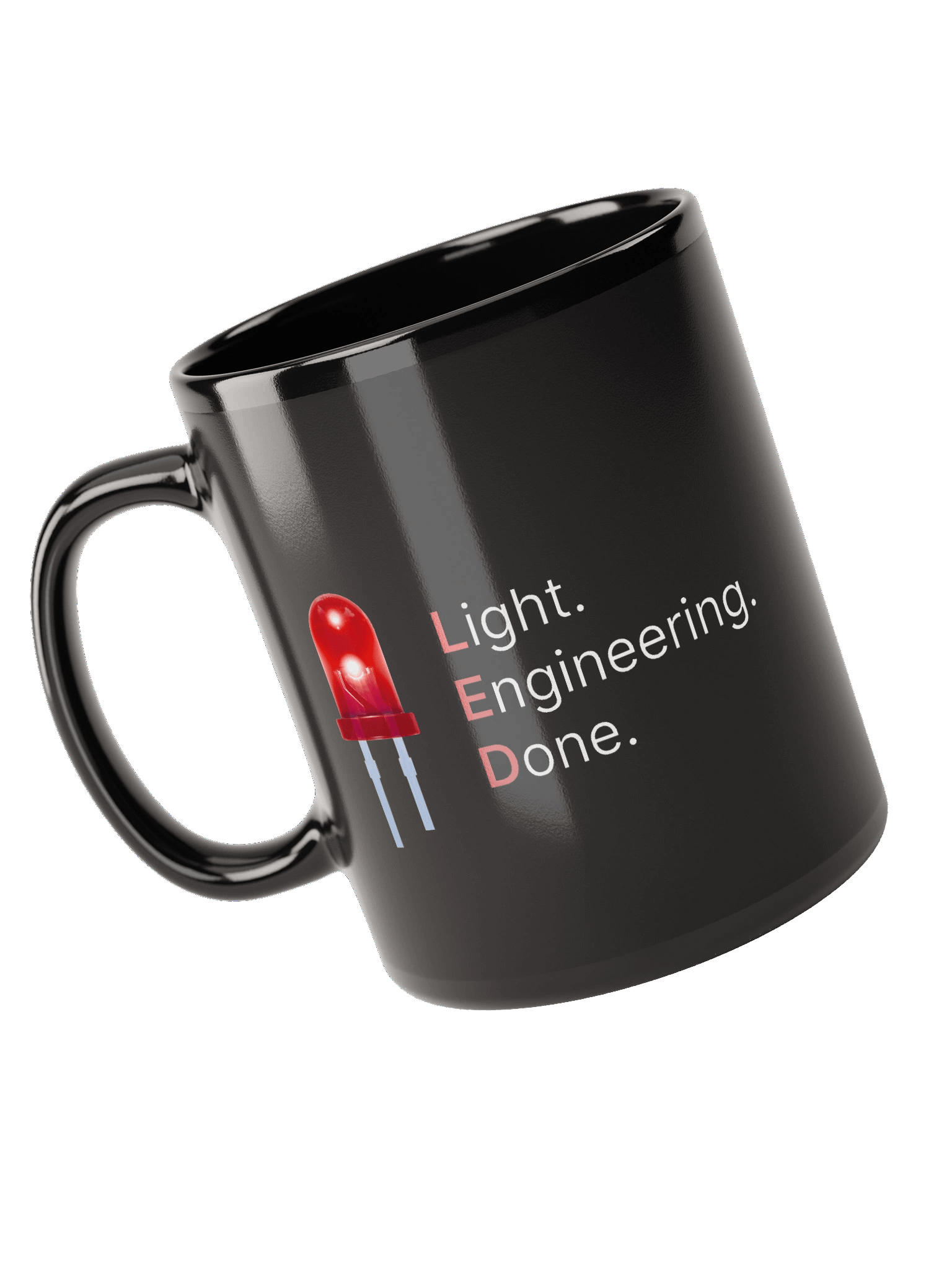 LED | Light. Engineering. Done. - Black Glossy Mug product image (3)