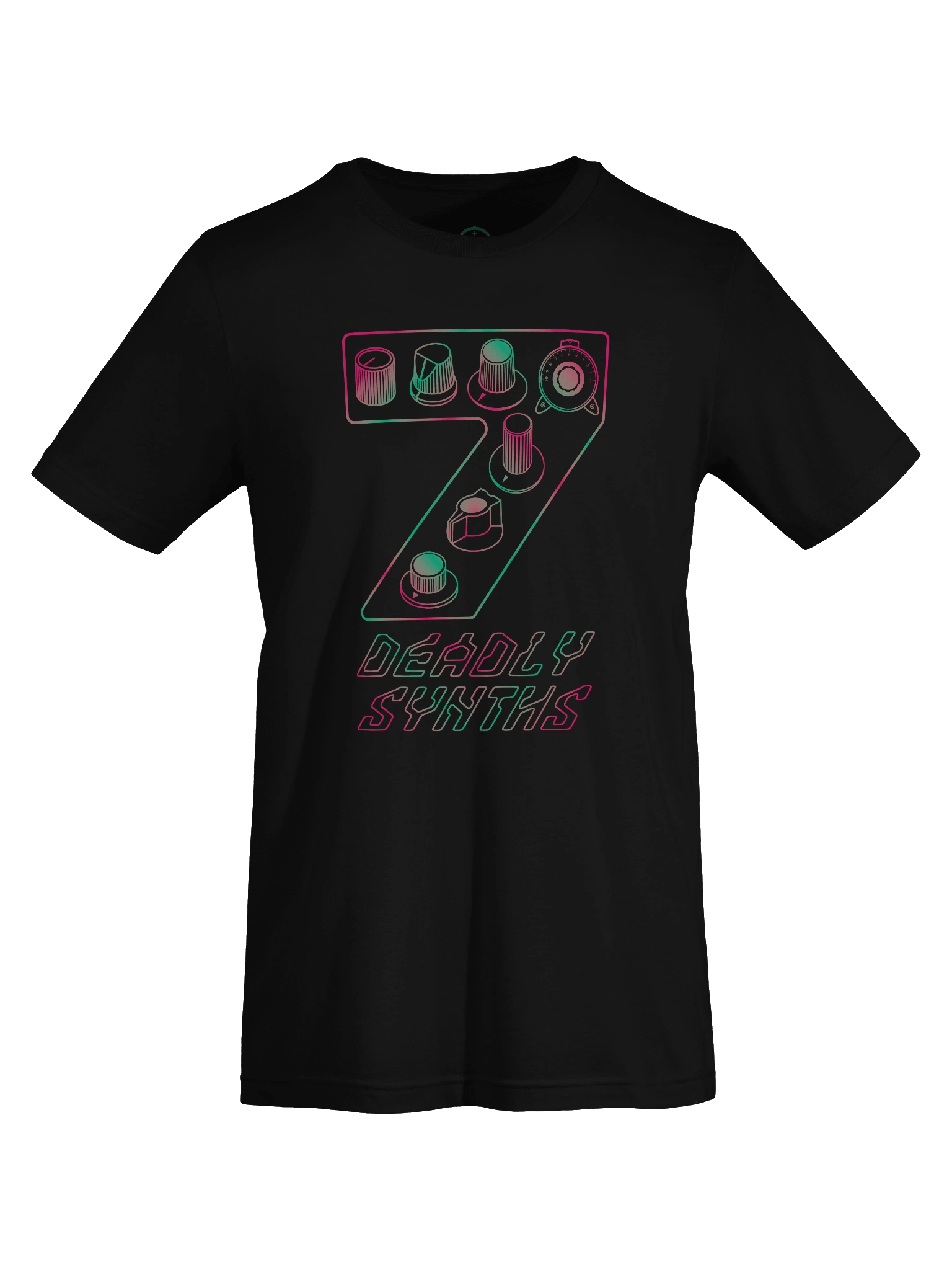 7 Synthesizer Legends T-Shirt - Seven Deadly Synths (7 Synthesis Classics) AURORA PRINT product image (7)