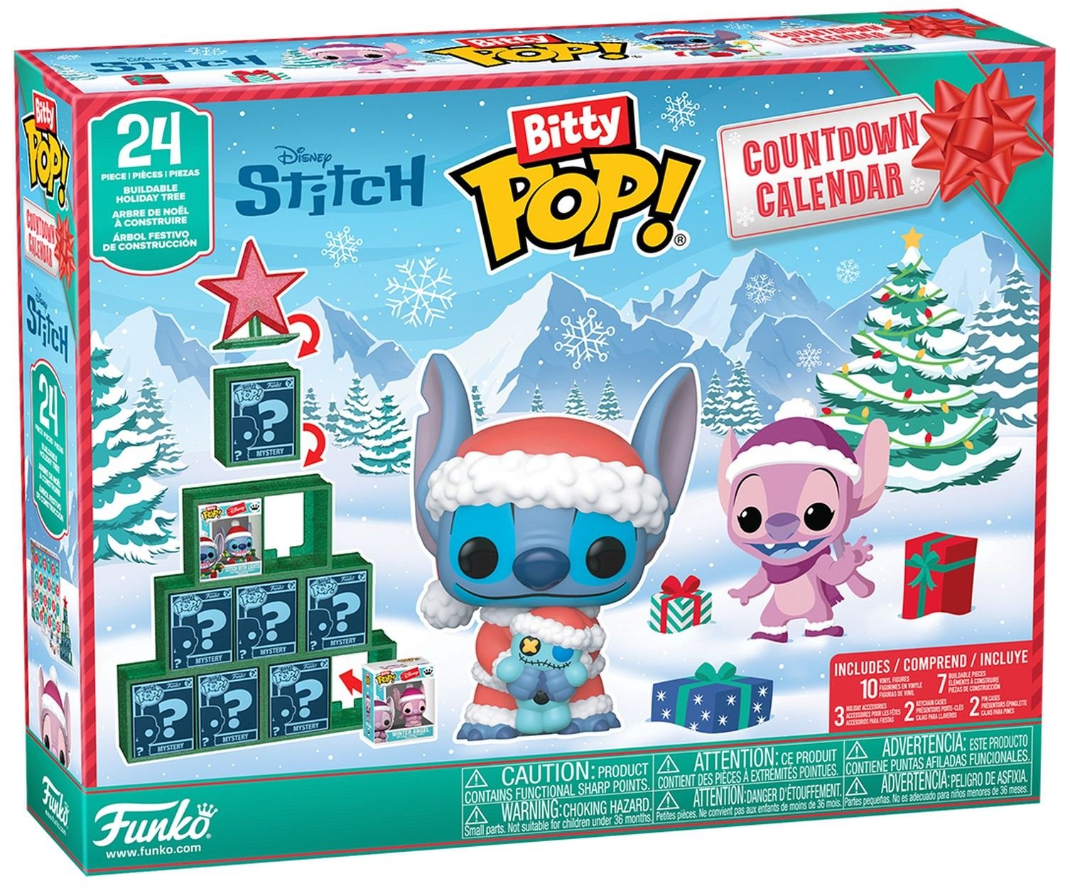 Calendar tematic Funko Bitty POP! Countdown Calendar: Stitch - Buildable Holiday Tree (2025) product image (2)