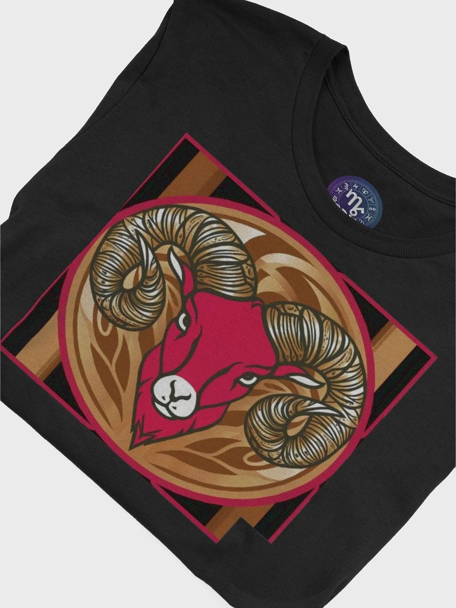 Exclusive Aries Zodiac T-Shirt - Bold Ram's Head with Intricate Geometric Design product image (7)