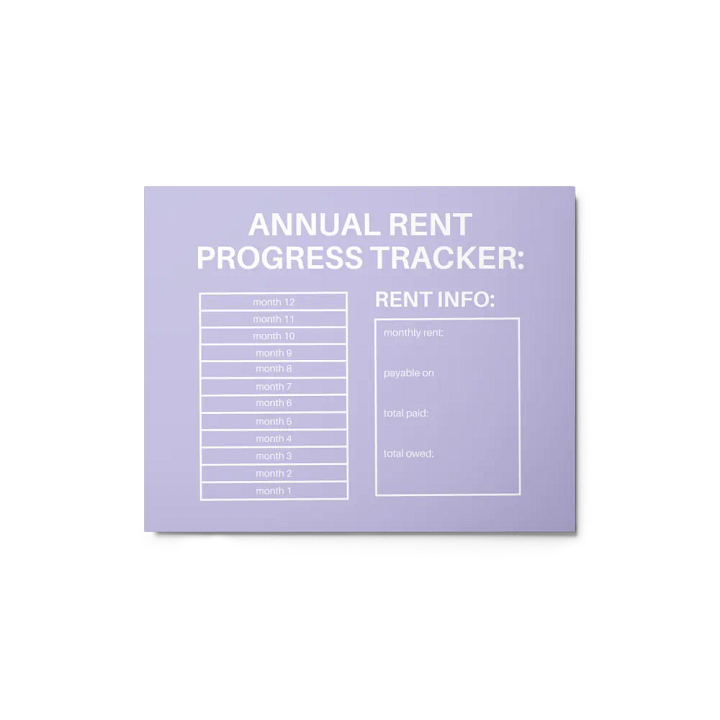 ANNUAL RENT TRACKER (white design 13) product image (1)