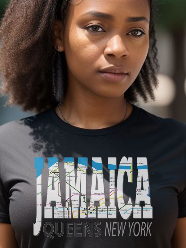 Fun Cool Jamaica Queens New York with Subway Map T-Shirt product image (2)