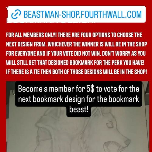 Members on my site can vote for the next bookmark design for only 5$ a month! I'll make the poll again when it ends because t...