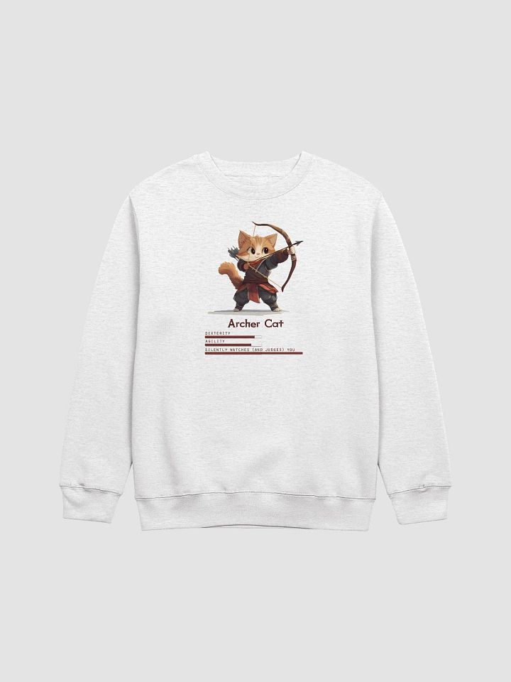 RPG Archer Cat Unisex Crewneck Sweatshirt for gamers and cat lovers product image (1)