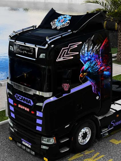 ETS2 Skin - Scania V8 Next Gen Griffin Fly Transport product image (3)