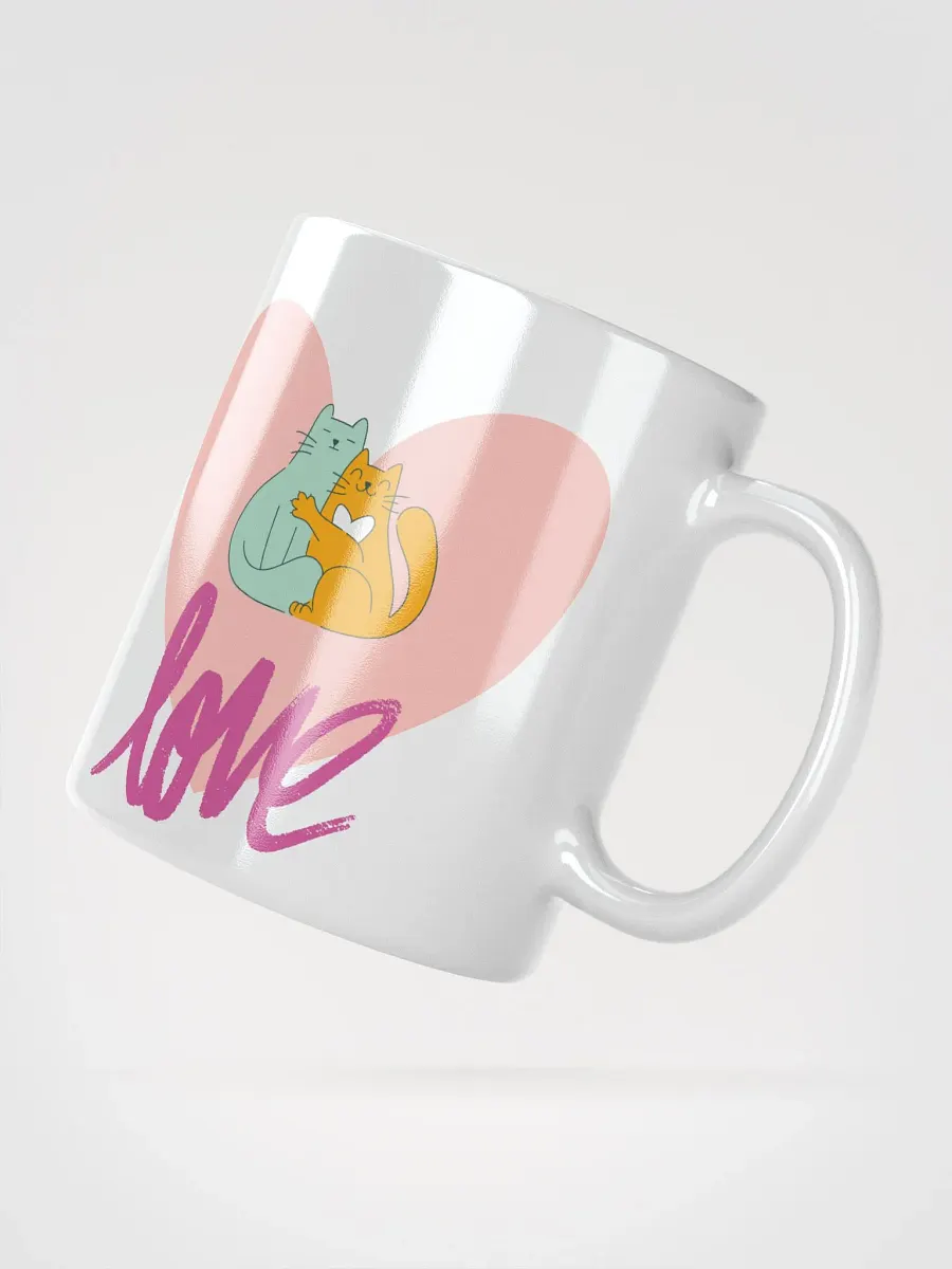 White Glossy Mug Lovely Cats product image (2)