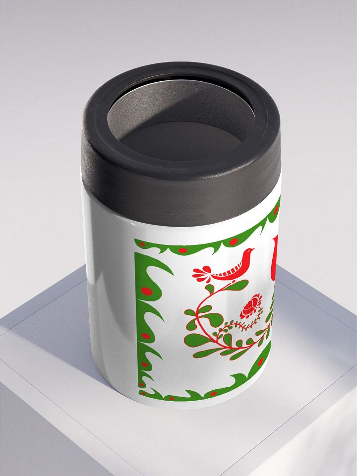 Hungarian Bird and Floral Stainless Steel Koozie product image (2)