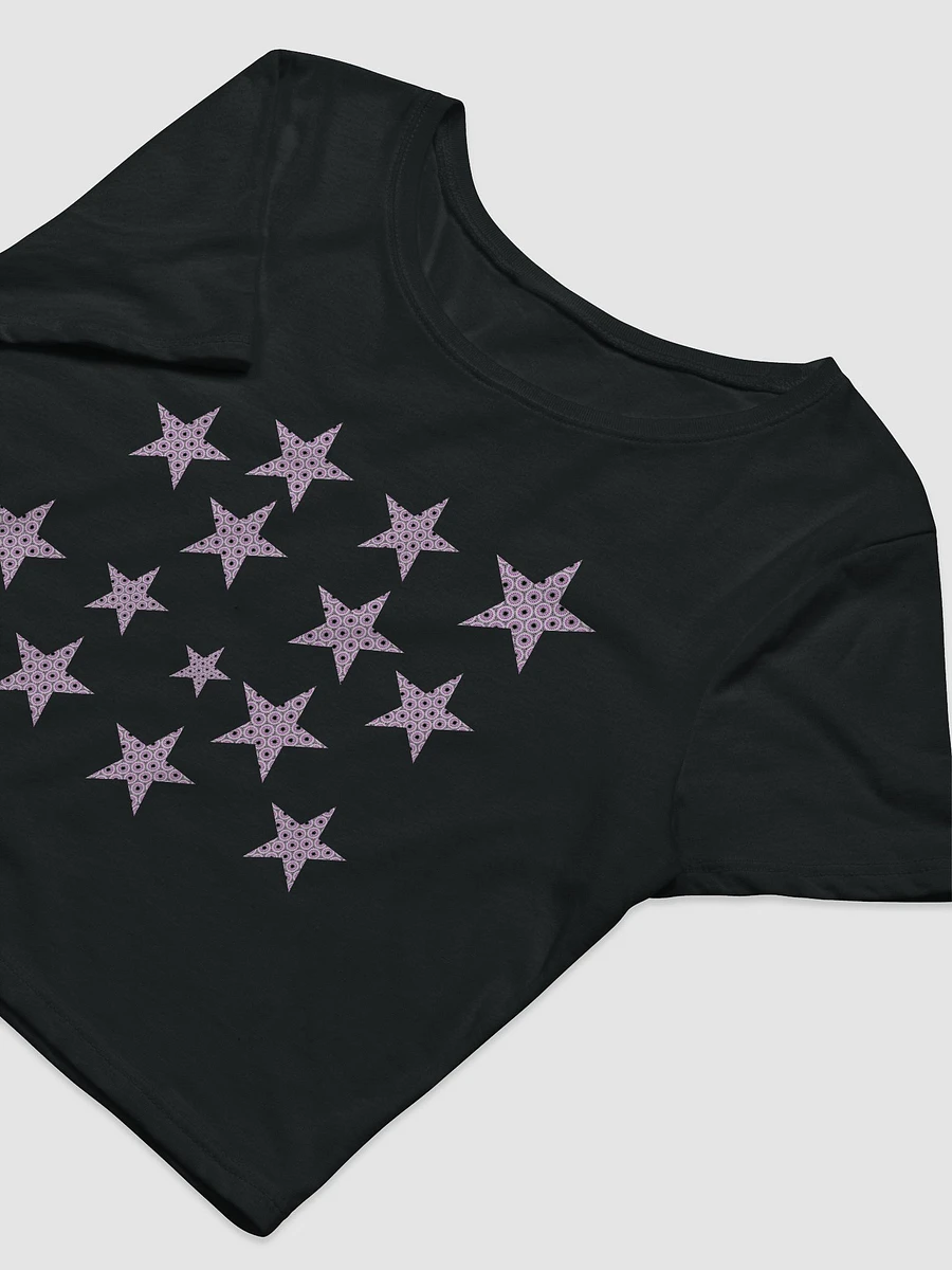 Abstract Pink Stars Ladies Cropped T Shirt product image (6)