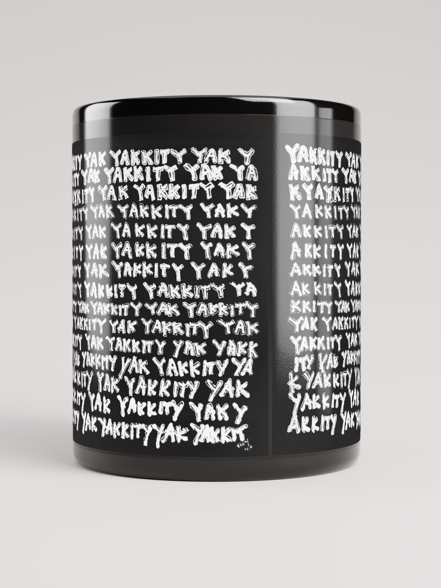 Yakkity Yak black glossy mug product image (5)