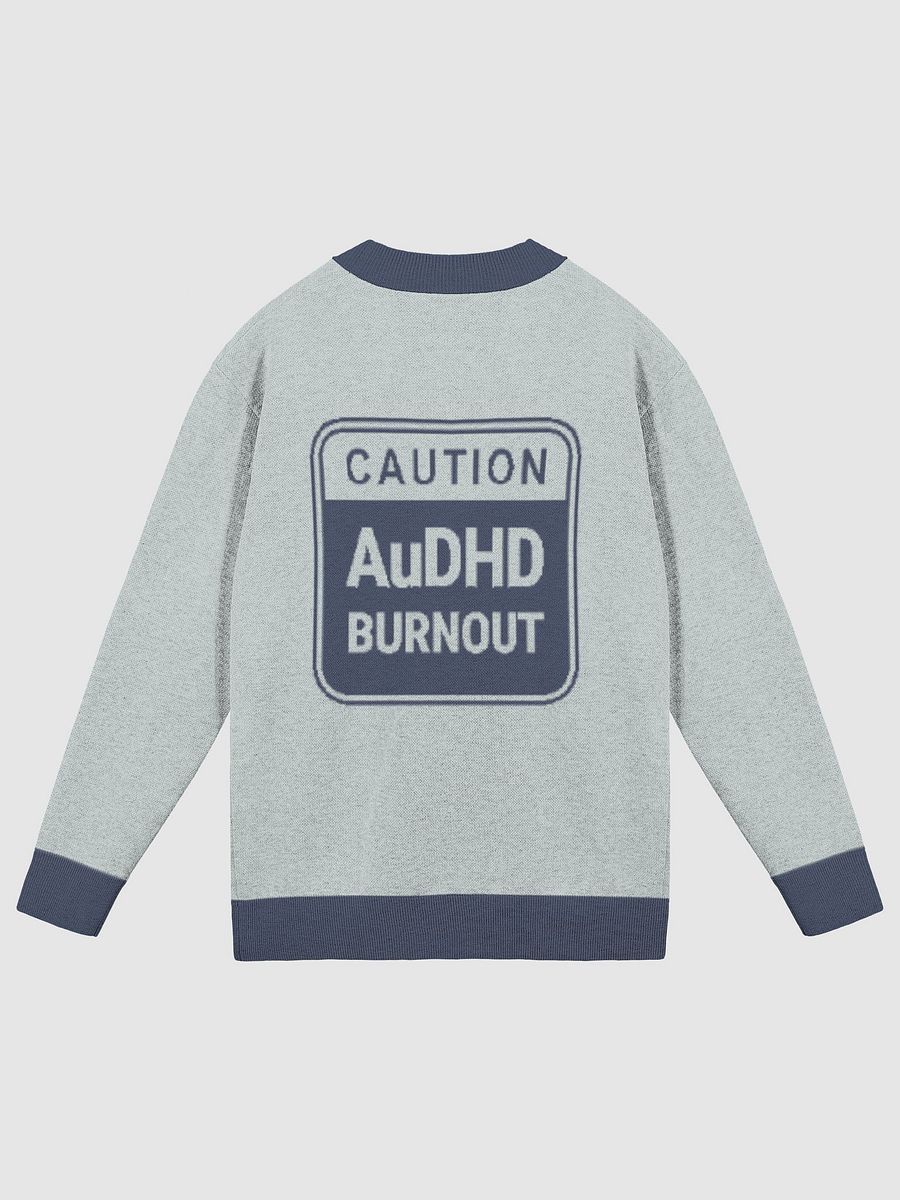 CAUTION: AuDHD BURNOUT (lg. design, duotone blue) knitwear cardigan product image (2)