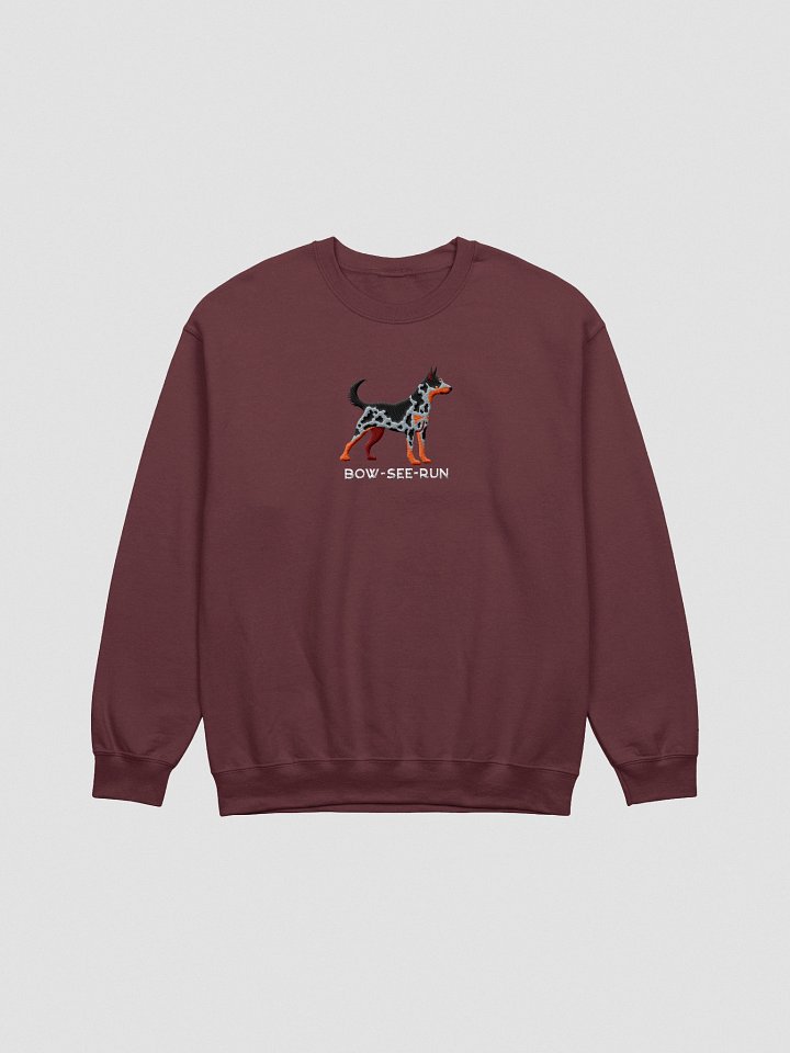 Bow-See-Run Sweatshirt (Embroidered) of a Beauceron(Harlequin, Cropped Ears) product image (2)