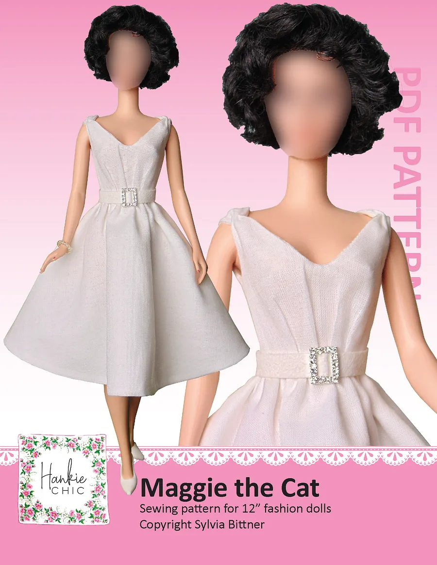 Maggie the Cat sewing pattern for 12" fashion dolls product image (1)