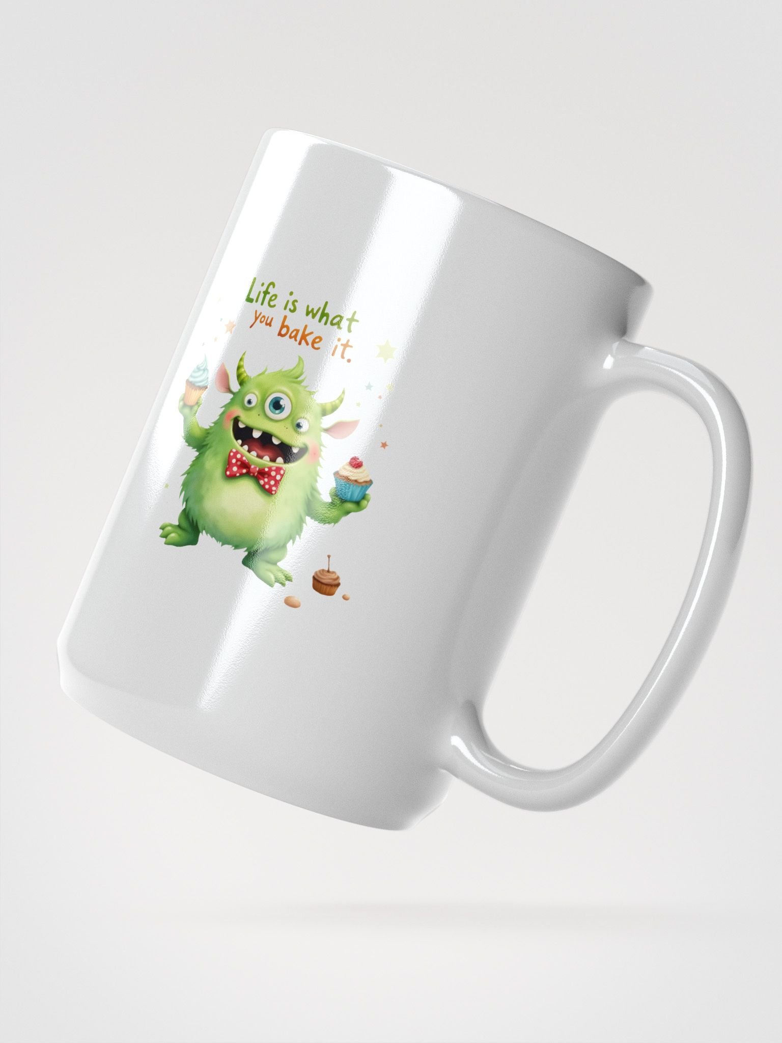 "Life Is What You Bake It" Monster Mug | Funny Baking Quote Coffee Cup | Cute Baker Monster Drinkware product image (3)