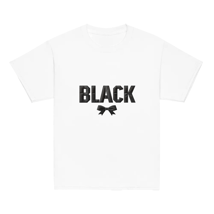 Leather Black Youth Tee with Bow Tie Design product image (3)