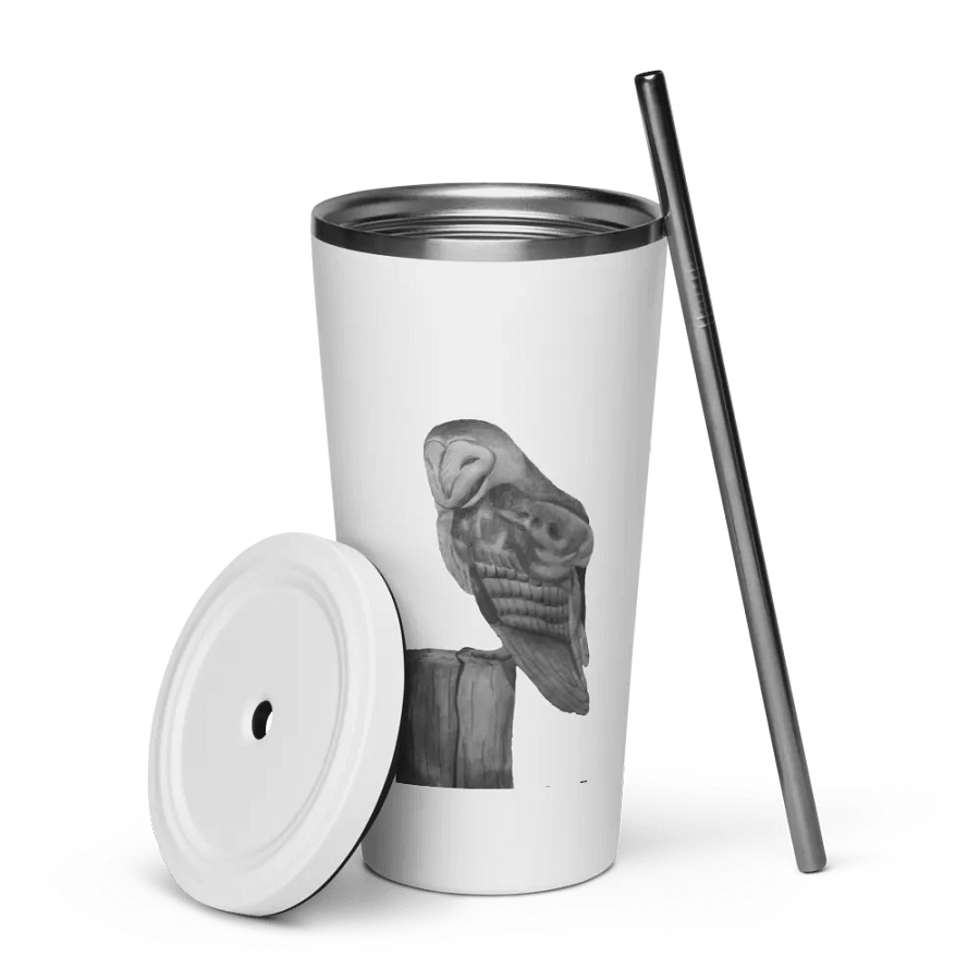 Barn Owl Drawing Straw Cup product image (5)