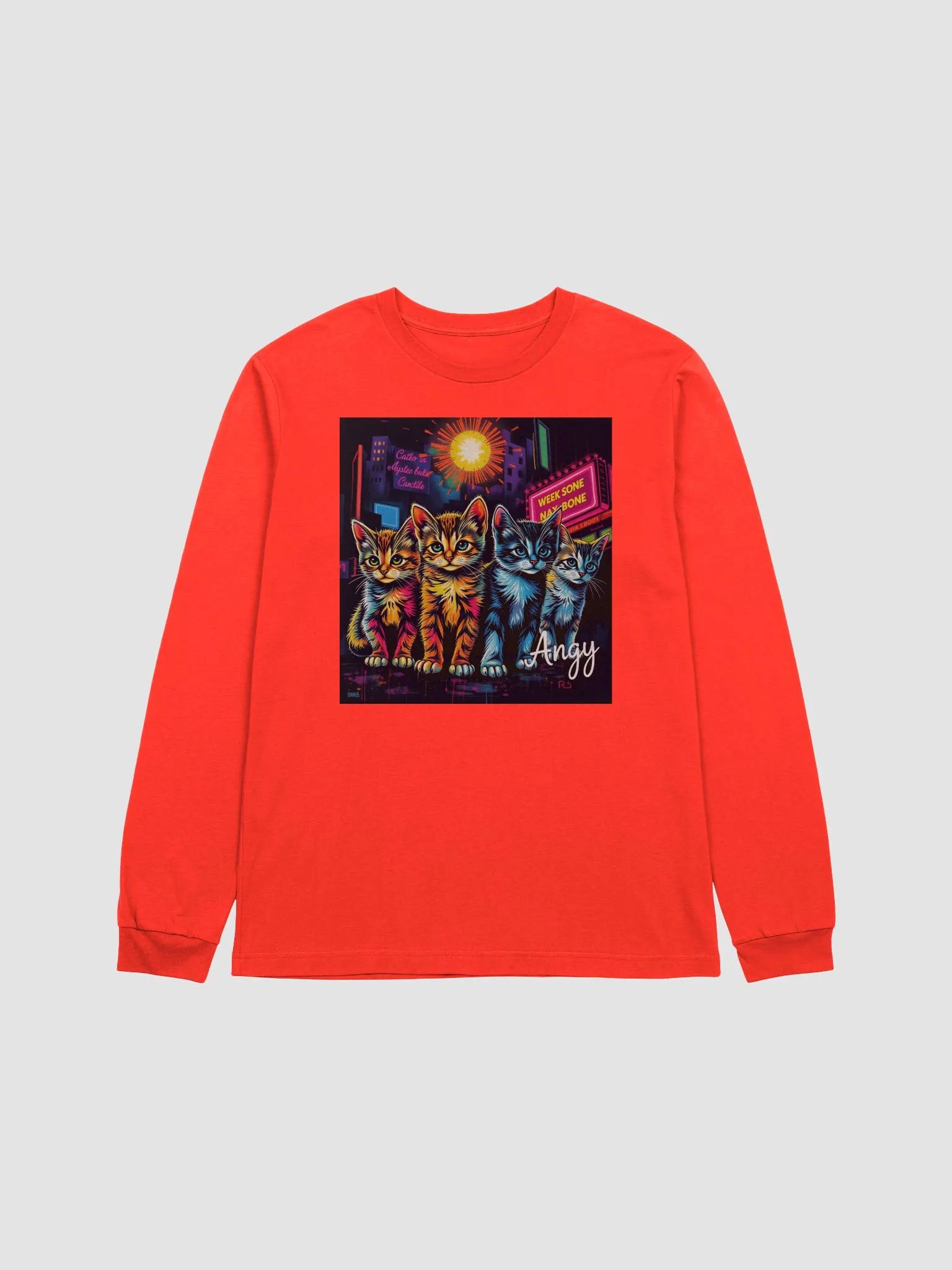 Neon City Cats Long Sleeve Tee product image (1)