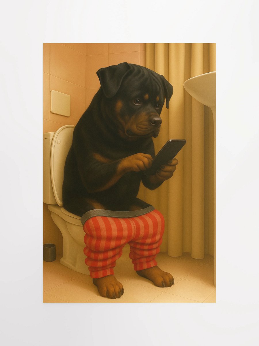 Rottweiler in toilet Poster product image (10)