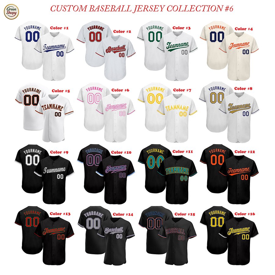 Authentic Baseball Jersey, Custom Baseball Jersey, Personalized Sport Jersey, All Color With No Lines product image (1)