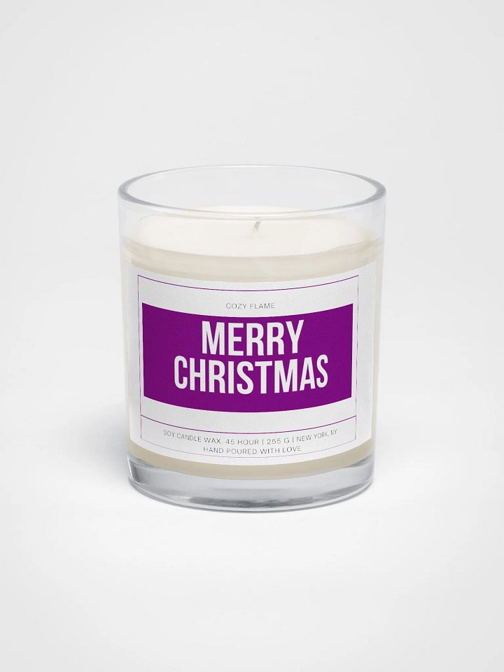 Merry Christmas Soy Wax Candle Purple Color product image (1)