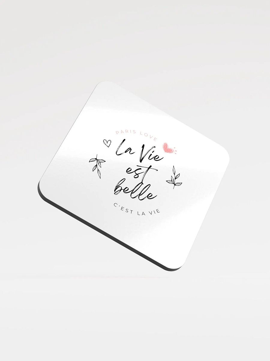 La vie est belle Glossed Cork Coaster product image (3)