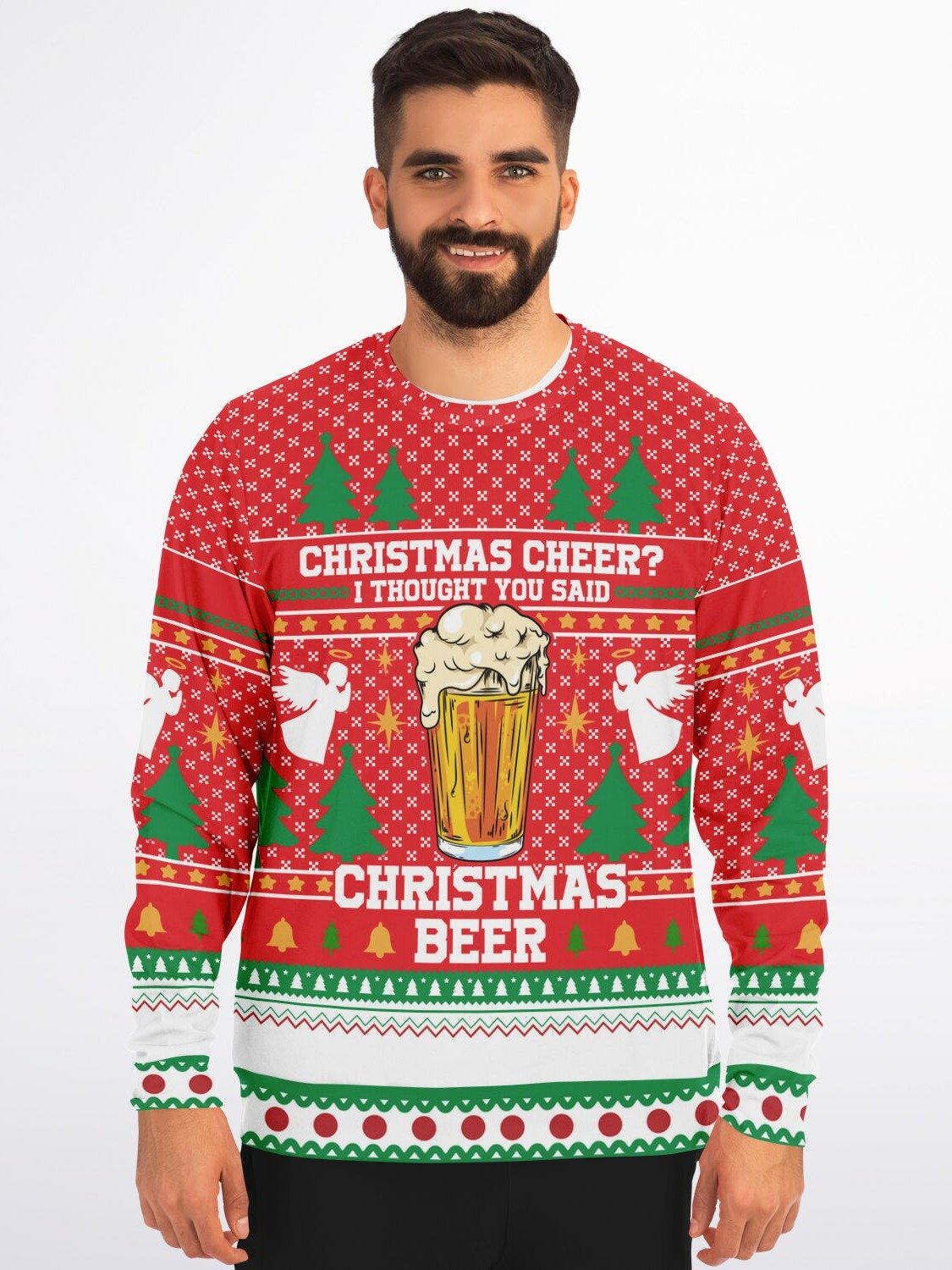 Christmas Beer Ugly Sweater | Christmas Cheer Holiday Sweatshirt | Funny Drinking Holiday Party Outfit product image (3)