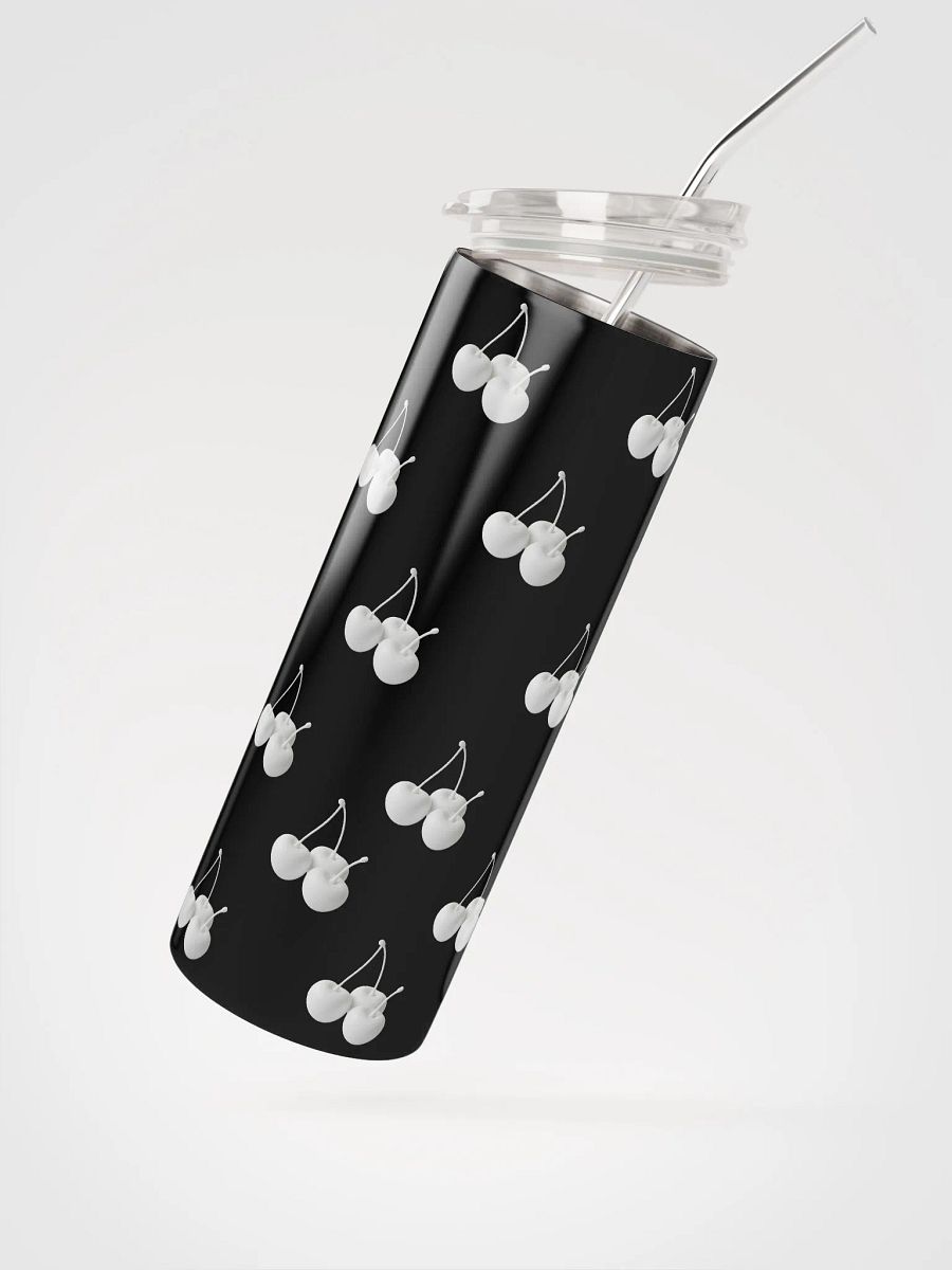White Cherries Large Stainless Steel Tumbler with Reusable Straw product image (5)