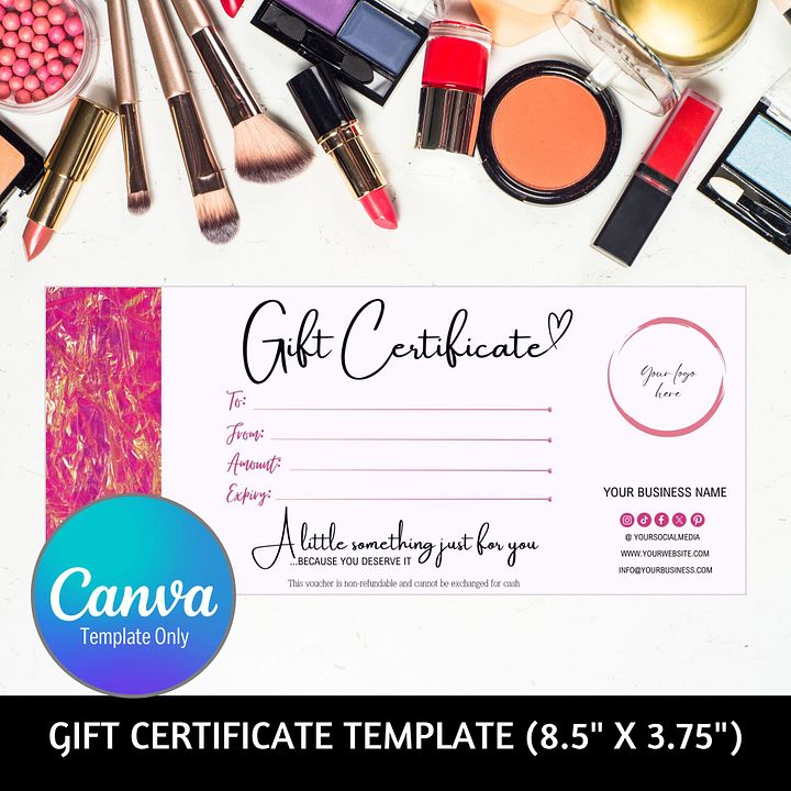 Pink Marigold - Gift Certificate Template product image (1)