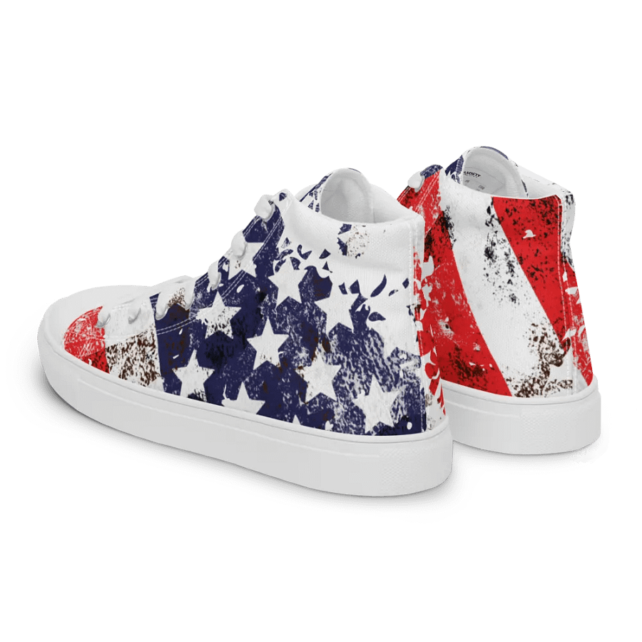 USA Flag Design _ Custom High-Top Sneakers _ Calceonova Streetwear USA product image (7)