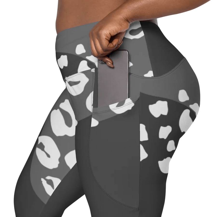 Flowing Grey Camo Leggings with Pockets product image (8)