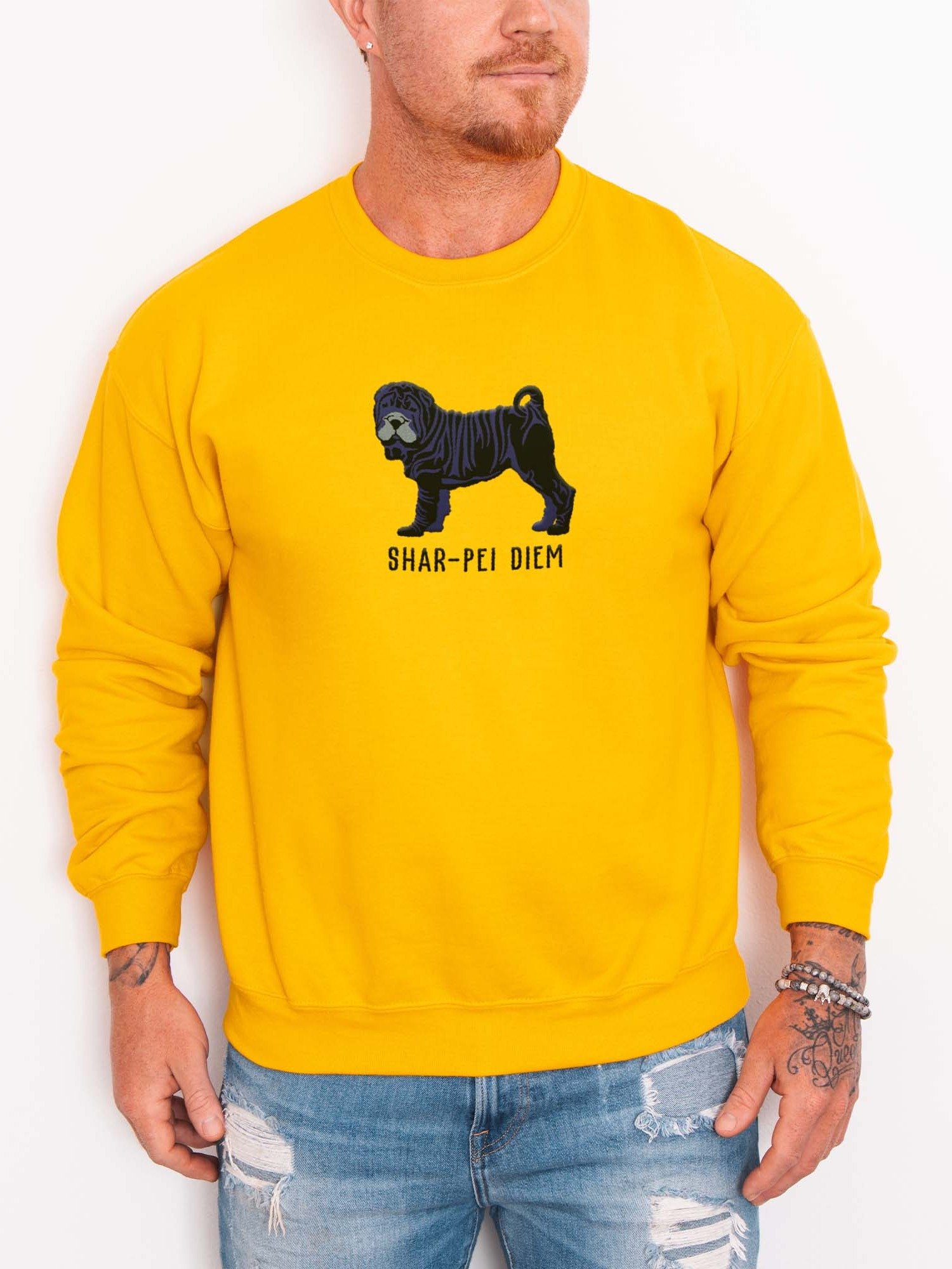 Shar-Pei Diem(2) Sweatshirt (Embroidered) of a Chinese Shar-Pei(Black) product image (2)