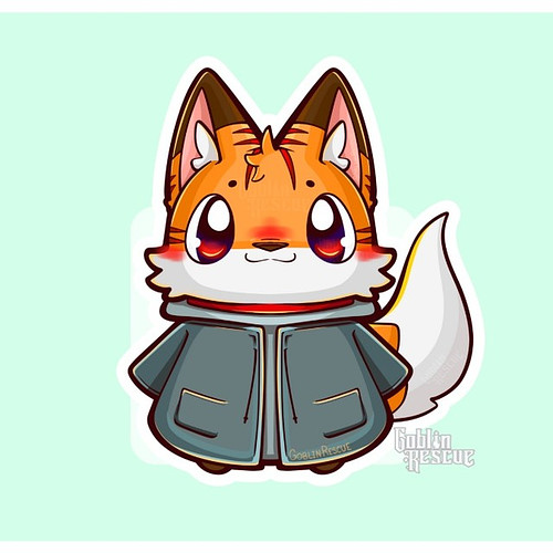 🦊Tots the Fox in his little jacket. 
Spring is here! I wanted to draw Tots wearing a lightweight jacket as he enjoys the cool...