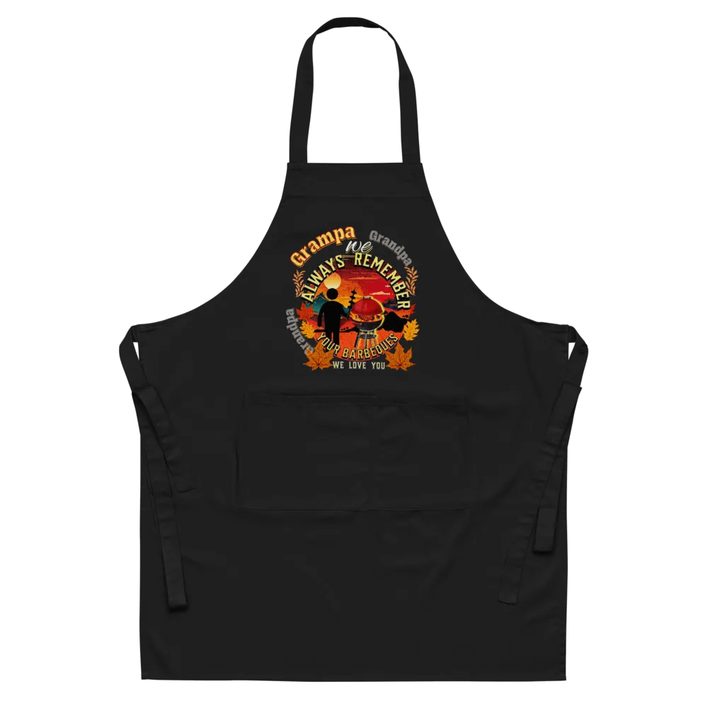 Apron matching T shirt grandad depicting ‘Grampa we always remember your BBQ’.  Perfect gift from grandchildren product image (5)