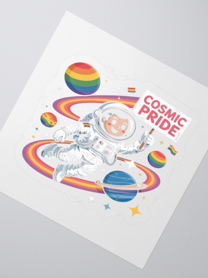 Cosmic Pride Sticker - LGBTQ+ Rainbow Astronaut Design product image (4)