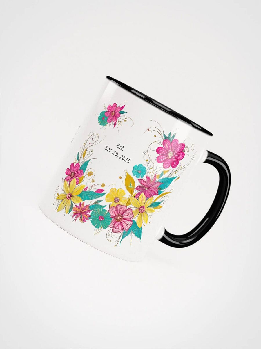 Artsy Boho Flowers Coloured Mug for Anniversaries, Baby Showers, Engagements product image (4)