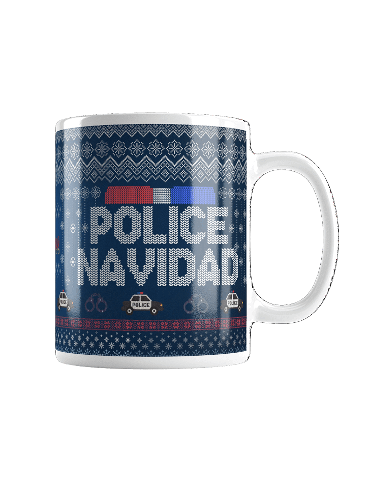 Police Navidad White Glossy Mug product image (4)