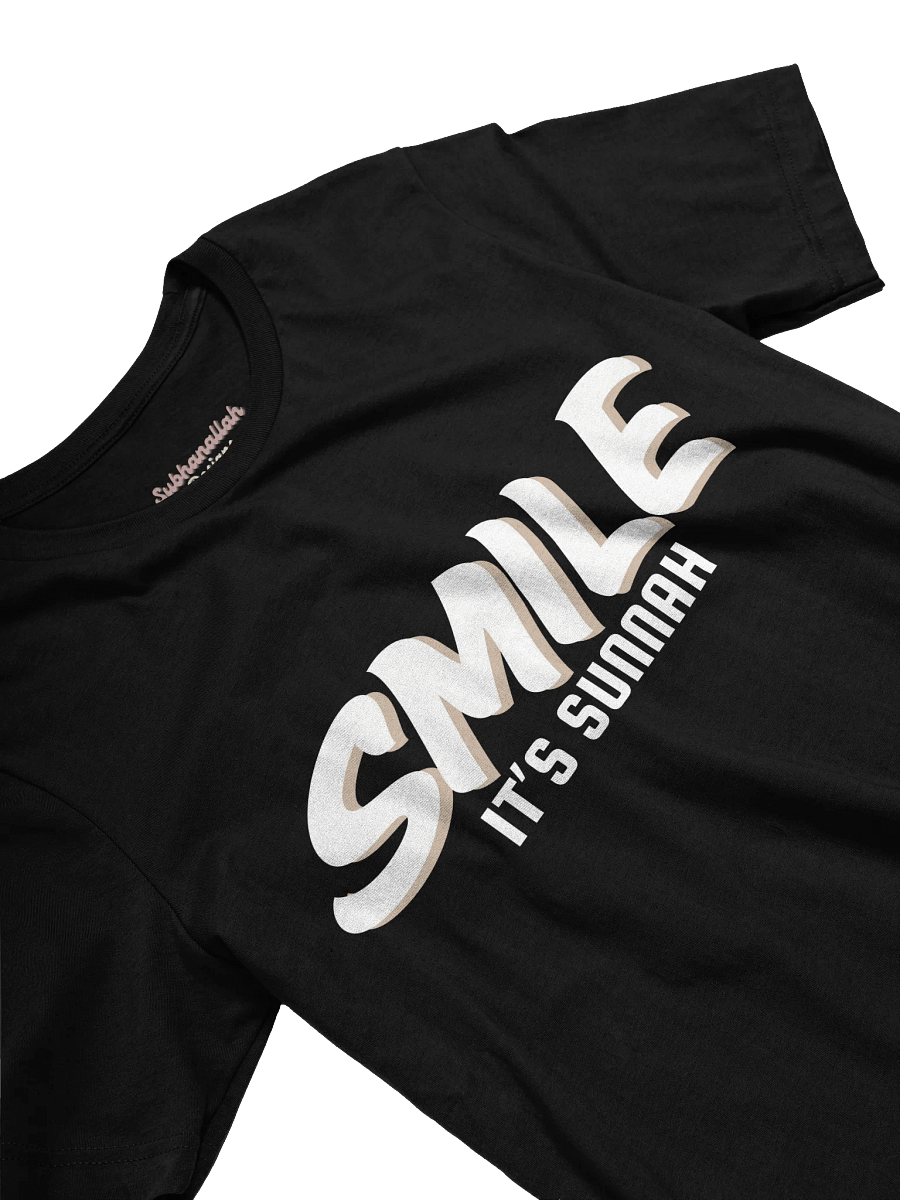 Dark "Smile It's Sunnah" T-Shirt in White product image (9)