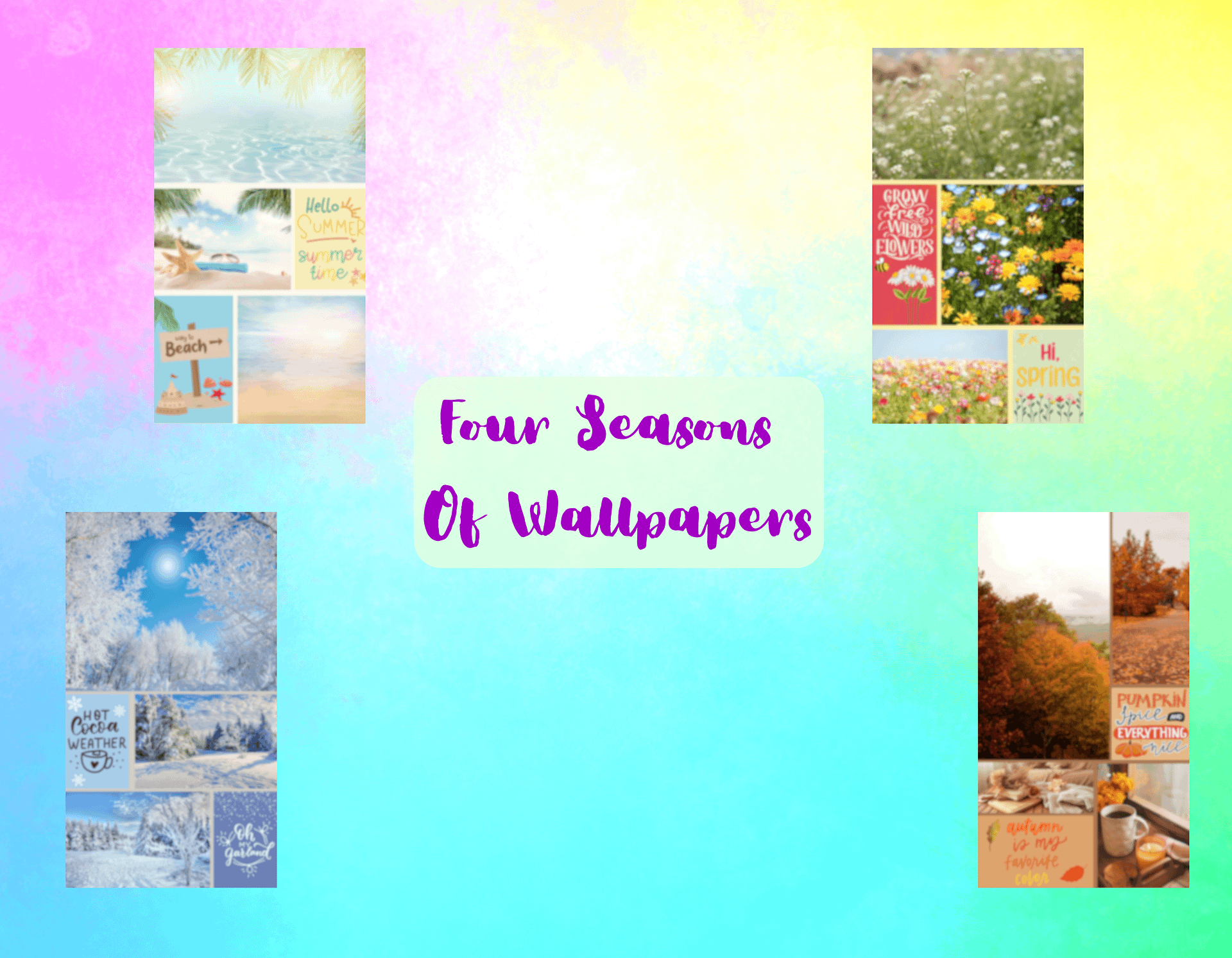Four Seasonal Phone Wallpapers (Spring Summer Fall and Winter) product image (1)