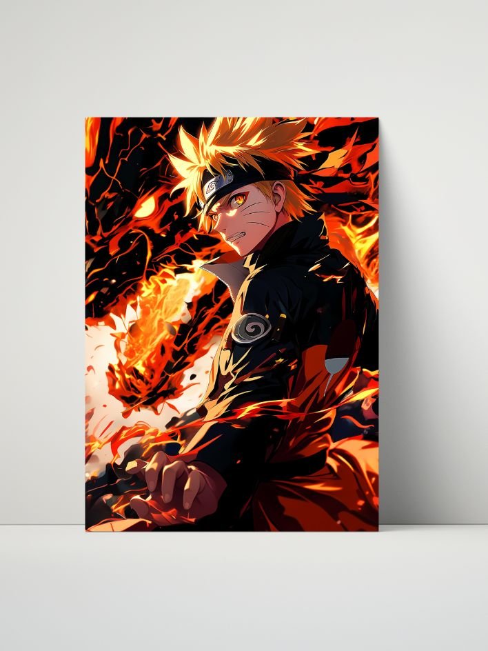 Naruto – Kurama’s Fiery Rage – 8x10 Metal Print product image (1)