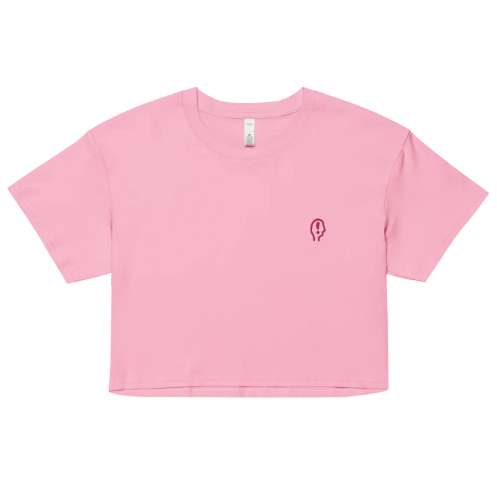 EXCLAIMING MENTALLY (L.C., pink) embroidered cotton crop top product image (7)