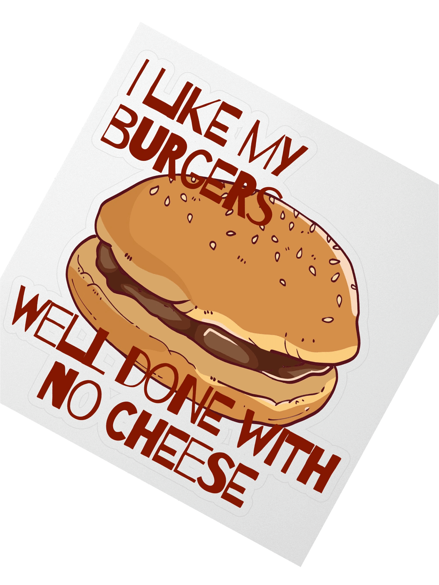 Well-Done Burger Kiss Cut Stickers product image (2)