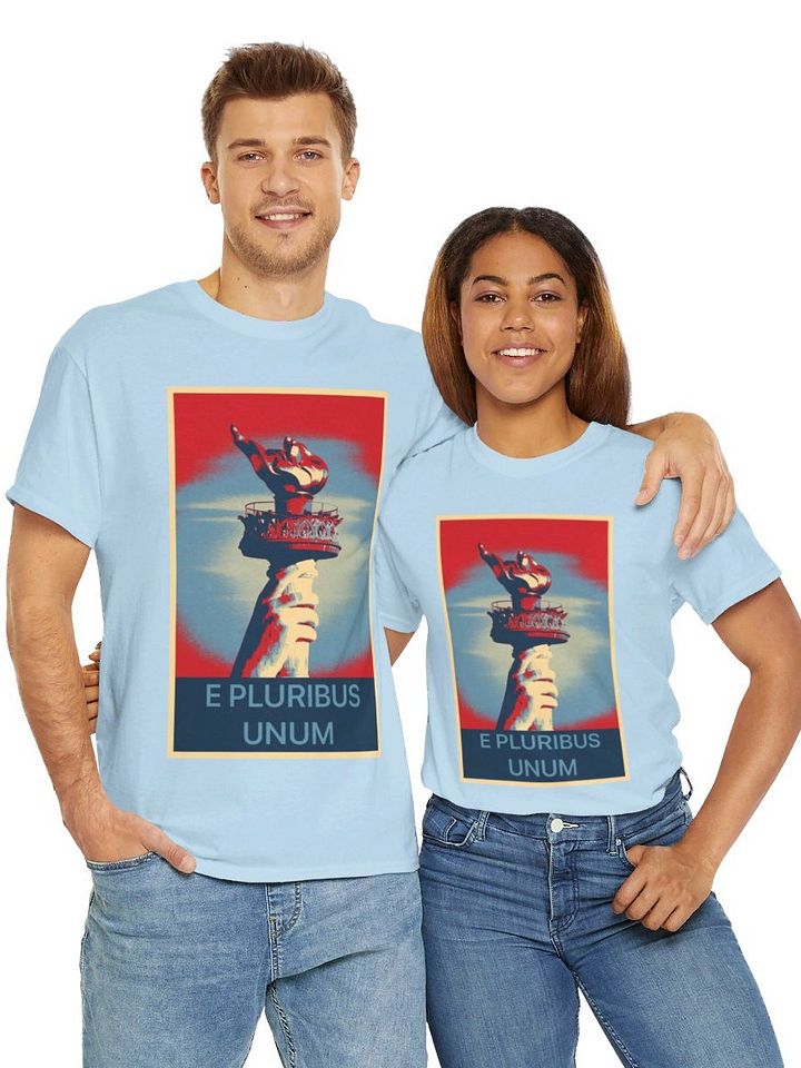 E Pluribus Unum 100% Cotton Patriotic T-Shirt Nonpartisan Blue product image (2)