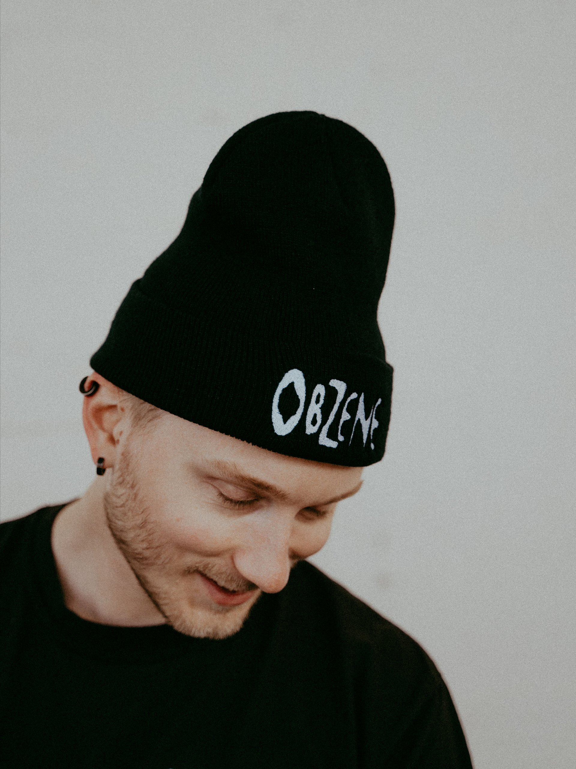 The Brutalist Beanie - BLACK BEANIE BRUTAL EMBROIDERED LOGO product image (2)