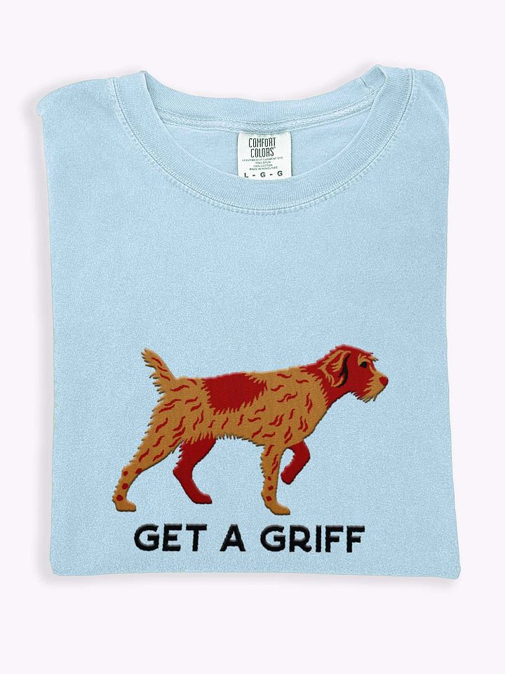 Get a Griff T-Shirt(Embroidered) of a Wirehaired Pointing Griffon(Chestnut & Liver) product image (1)